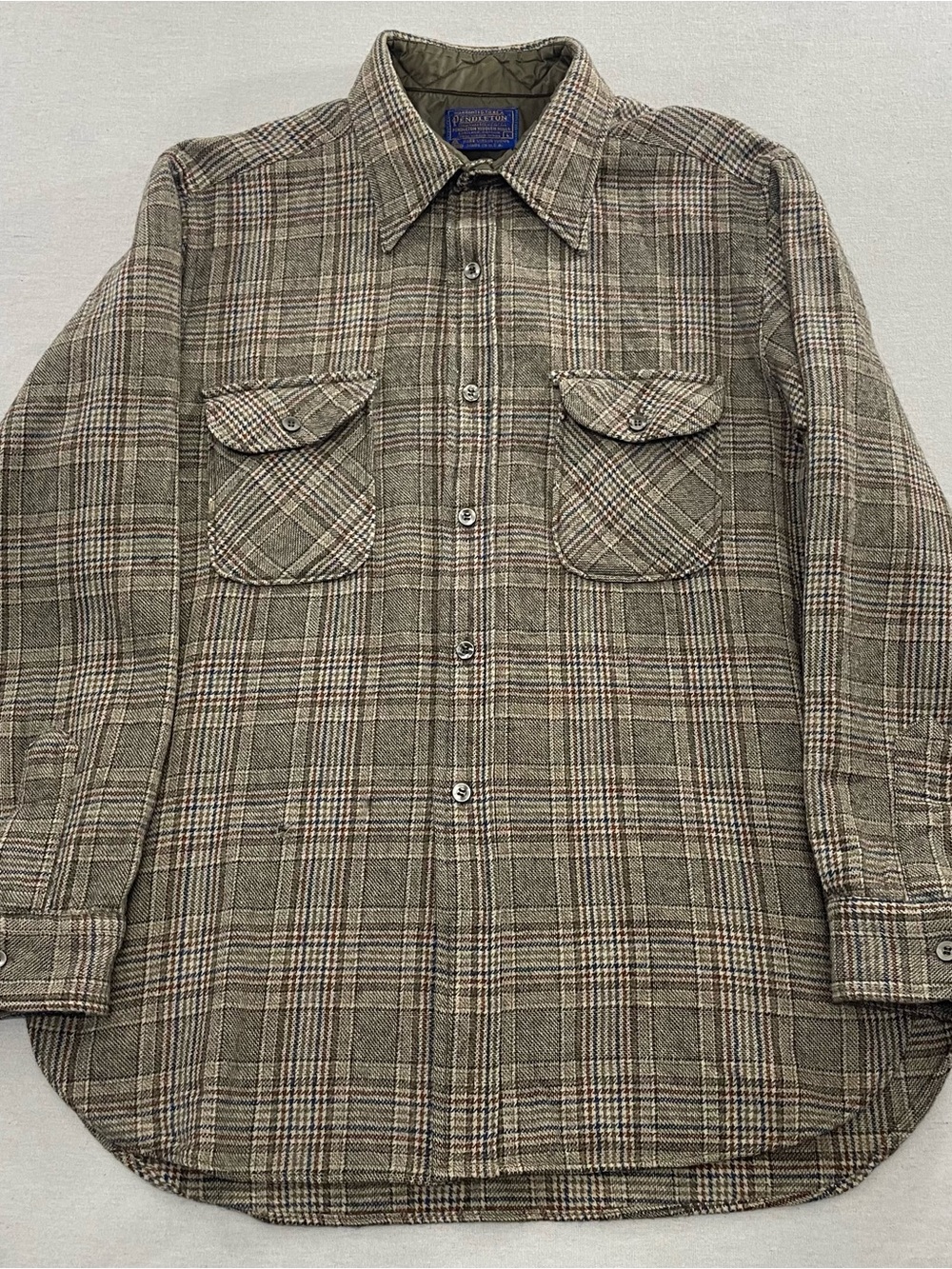 Vintage 70’s 80’s Pendleton Pure 100% Virgin Wool Made In USA Flannel L Plaid